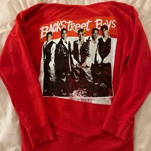 Backstreet Boys Red Zip-Up Hoodie DNA Tour Size M